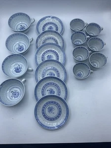 Arroz Chino Ojos Flor Arroz 6 Platillos 4 Lg 7 Sm Tazas Marcadas Parte Inferior China De Colección - Imagen 1 de 14