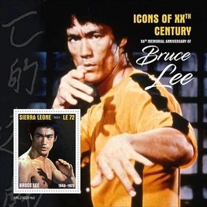 Sierra Leona - 2023 artista marcial y actor Bruce Lee - hoja de recuerdo - - Imagen 1 de 1