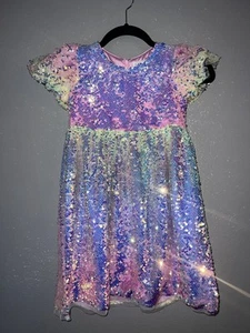 Lola + The Boys Little/Big Girls Sequin Ombre Dress 8 - Picture 1 of 5