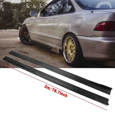 For Acura Integra Hatchback 78.7”Side Skirts Extension Rocker Panel Lip Carbon - Image 1 of 4