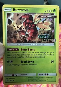 Pokemon Buzzwole Prerelease Cosmic Eclipse Promo SM218 LP - Picture 1 of 3