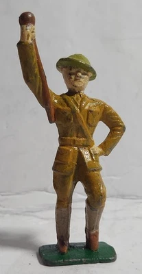 GRIS HIERRO VINTAGE JUGUETE SOLDADO BANDA DE MARCHA TAMBOR PLOMO MAYOR AÑOS 30 SÓLIDO ORIGINAL Foto 1 de 4