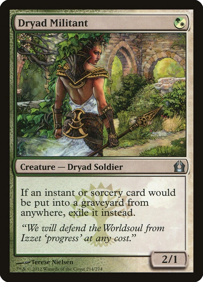 MTG Dryad Militant (214/286) Return to Ravnica Portuguese LP - Image 1 of 1