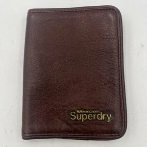Superdry Leder Geldbörse Druckknopf Braun H5,5" L4,5" - Bild 1 von 6