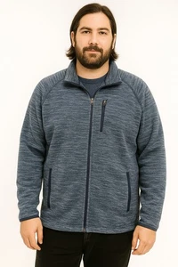 Swiss Tech Chaqueta Hombres XL Azul Polar Cuello Simulado Cremallera Completa Manga Larga Suéter - Imagen 1 de 16