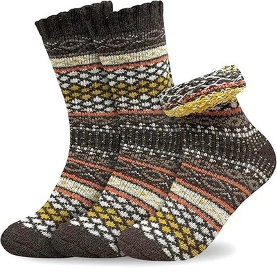 Mens Wool Blend Nordic Socks Winter Christmas Merino Thick Warm Winter Socks Lot - Image 1 of 4