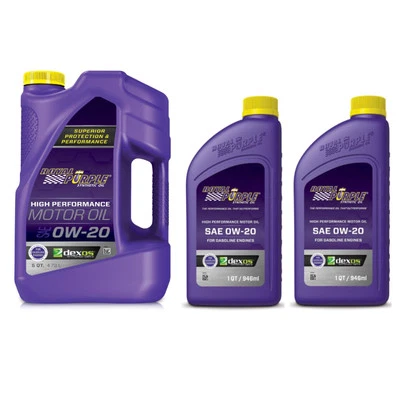 Royal Purple Multi-Grade SAE 0W-20 Performance Motor Oil 5 Qt Jug & 2 Qt Bottles Foto 1 de 4