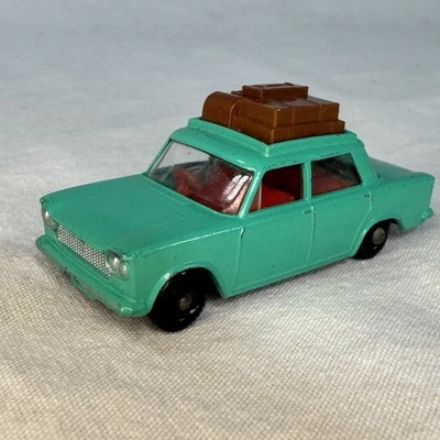 VTG Matchbox Series No. 56 Fiat 1500 W/ Brown Luggage Teal Lesney England VG+ - Image 1 of 4
