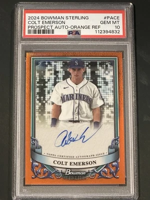 2024 Bowman Sterling - Colt Emerson RC Auto - Orange Refractor /75 - PSA 10 - Image 1 of 4