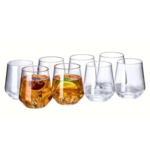 16 Unzen Klar Stiellos Weine Tassen (8er Set), Bruchsicher Acryl Gläser Getränk... - Bild 1 von 6