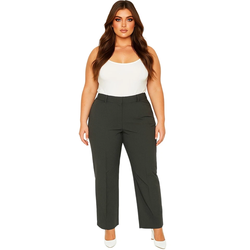 Attention Womens Dress Pants Gray 16 Career Work Slacks Stretch Trousers - Image 1 of 4