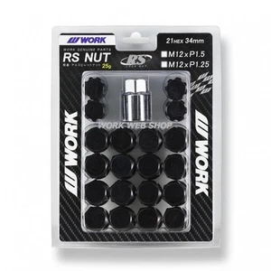 WORK 20pcs Light weight RS Lock Nut Set 21HEX M12x1.25 Black Genuine Parts - Picture 1 of 3