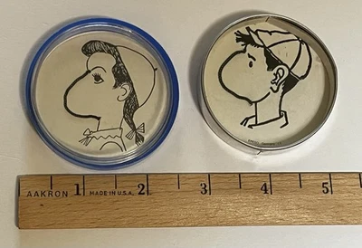 2 винтажные игрушки Shake-A-Face Nose для мальчика и девочки немецкие авторские права B. Shackman - Изображение 1 из 4