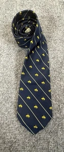 Brooks Brothers Golden Fleece Logo Krawatte Muster Seidenmischung Marineblau 54" L 3,25 W - Bild 1 von 6