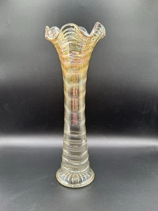 Art Deco Imperial Carnival Marigold Ripple Swung Vase 12” (IF) - Picture 1 of 10