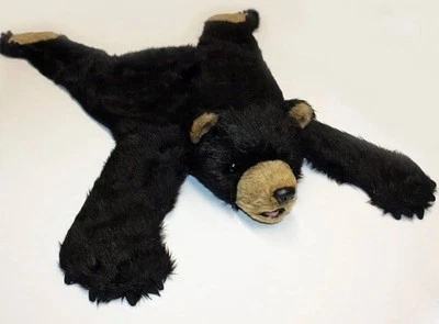 New Large Black Bear Rug large  Size Stuffed Head, Detail Paws & Claws faux fur - Image 1 of 4