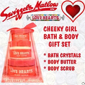 100% AUTHENTIC LOVE HEARTS BATH & BODY GIFT SET COLLECTION CRYSTALS BUTTER SCRUB - Picture 1 of 1