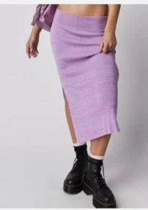 Free People Golden Hour Midi Skirt Size XS In Purple. Elastic Waist - Picture 1 of 7