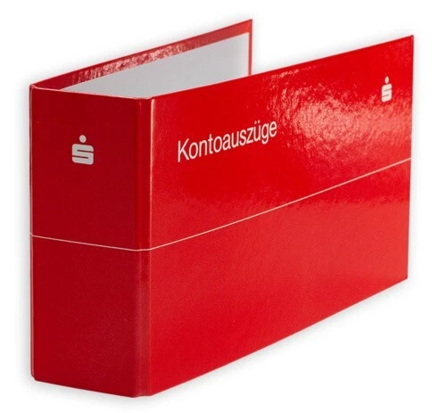 Bankordner Ordner für Kontoauszüge Kontoauszugsordner rot Sparkassen Logo weiß