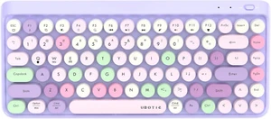 UBOTIE Dual Mode Colorful Wireless Keyboard, Bluetooth and USB Receiver - Blue - Afbeelding 1 van 6