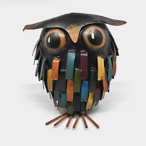 Owl Home Decor Colorful Metal Owl Sculpture - Cute Desktop Table Shelf Display - Picture 1 of 7