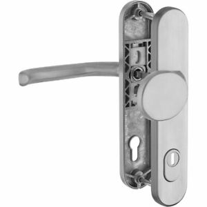 Haustür- Schutzbeschlag Knopf/ Drücker mit Zylinderabdeckung und Hochhaltefeder 
