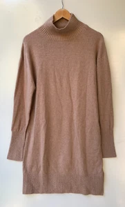 French Connection BNWT Size L Merino Wool Blend Long Sleeve Knit Dress Camel - Picture 1 of 10
