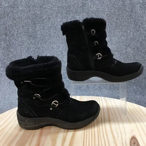 Baretraps Boots Womens 7.5 M Ravie Winter Snow Black Leather Zip Faux Shearling - Picture 1 of 19