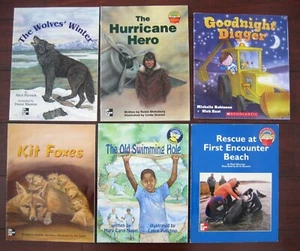 Mcgraw Hill Scholastic Book Lot Wolves Foxes Hurricane Hero Goodnight Digger - Picture 1 of 2