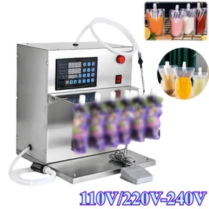 Electric Automatic Liquid Filling Machine Stand Up Bag Bottle Filler 6 Head New - Picture 1 of 11