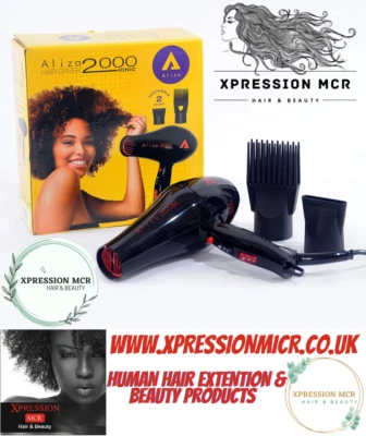 Aliza Ionic 2000 Afro Hair Dryer Powerful 3 Temperature Settings UK Seller - Image 1 of 3