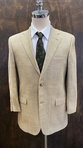 Burberry London Plaid Blazer Coat Mens 40R T Model Bond Street Silk Linen Blend - Picture 1 of 6