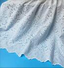 Chic Embroidery Cotton Lace Fabric By Yard Double Scalloped Edges Bridal Fabric