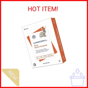 Hammermill Printer Paper, Fore Multipurpose 20 lb Copy Paper, 8.5 x 11 - 96 Brig - Picture 1 of 2
