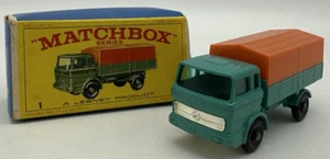 Matchbox No. 1 Mercedes Benz Truck Green Lesney Vintage 1968 Original Box - Picture 1 of 9