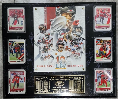 Tampa Bay Buccaneers 2020-2021 Super Bowl 55 Champions 15"x18" 6 Card Plaque LV Cover