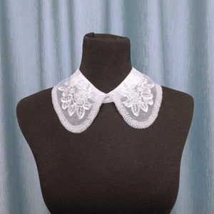 1pc Mesh Sequins Fake Neck Patch Shiny Sheer False Collar DIY Sewing Solid Decor - Picture 1 of 6