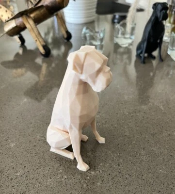 PLÁSTICO IMPRESO EN 3D 115 MM BAJO POLI PERRO FIGURA ESTATUA "EL BOXEADOR" Foto 1 de 4