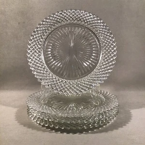 PV07202 Vintage Clear Hocking MISS AMERICA Salad Plate - 4pcs - Picture 1 of 9