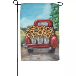 Sunflowers And Red Truck Garden Flag - Picture 1 of 3
