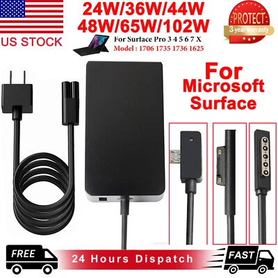 Charger For Microsoft Surface Pro 1 2 3 4 5 6 7 8/Book/ RT/Go Laptop AC Adapter - Image 1 of 4