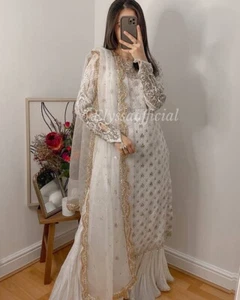 SALWAR KAMEEZ PAKISTANISCH INDISCH HOCHZEIT PARTY KLEIDUNG BOLLYWOOD ANZUG SHARARA PLAZZO - Bild 1 von 7