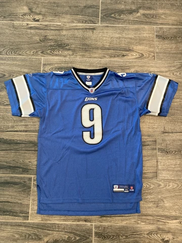 Matthew Stafford Lions NFL Football Jersey Reebok #9 Youth Kids XL Cover
