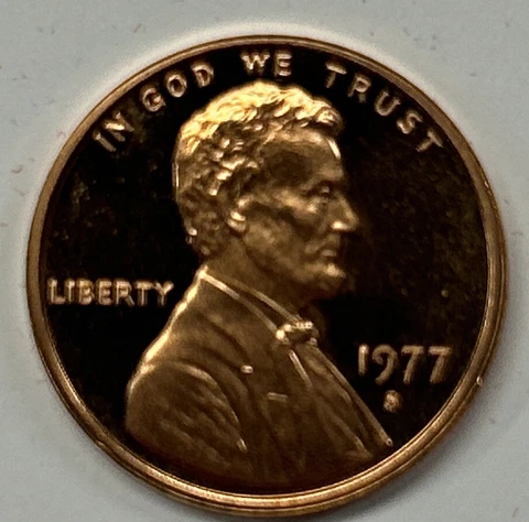 1977 S Proof Lincoln Cent From Proof Set With Free Shipping Cover