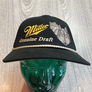 Miller Genuine Draft Wolves American Needle Black Snapback Hat New Without Tags - Picture 1 of 9