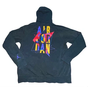 Sudadera con capucha Nike Jordan Air grande bloque de color deletreado Jumpman para hombre negra - Imagen 1 de 11