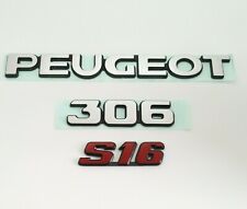 ⭐ NEUF PACK 3 MONOGRAMMES PEUGEOT 306 S16 LOGO EMBLEME NEW 48H BADGE SIGLE