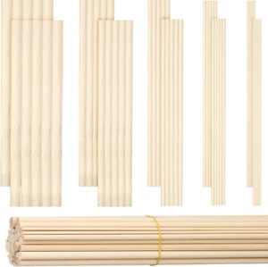 Patelai 100pc Wood Dowel Rods 1/8–3/8" x 6" Assorted Sizes Craft DIY Models - Picture 1 of 4