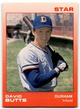 1988 STAR DURHAM BULLS ORANGE BORDER DAVID BUTTS DURHAM BULLS #3