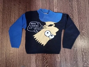 Vintage 90s Simpsons Knit Sweater Bart Simpson Kids Toddler 5T Mickey’s Clan - Picture 1 of 8